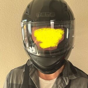 Black Motorcycle Helmet with Clear Visor